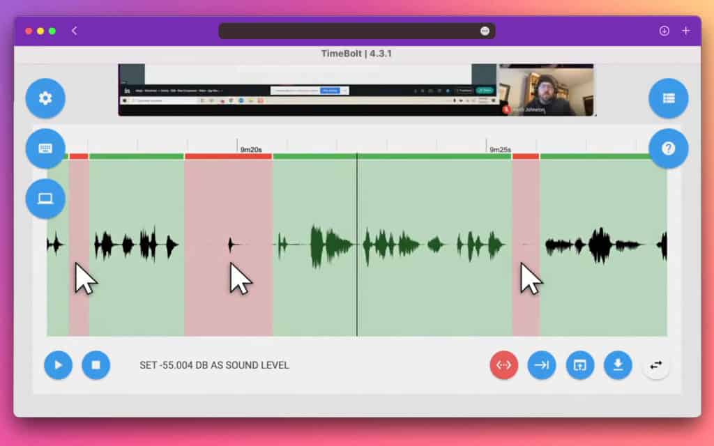 Removing silent parts of the audio