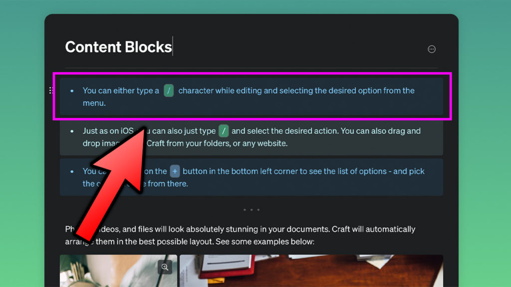 Craft content blocks