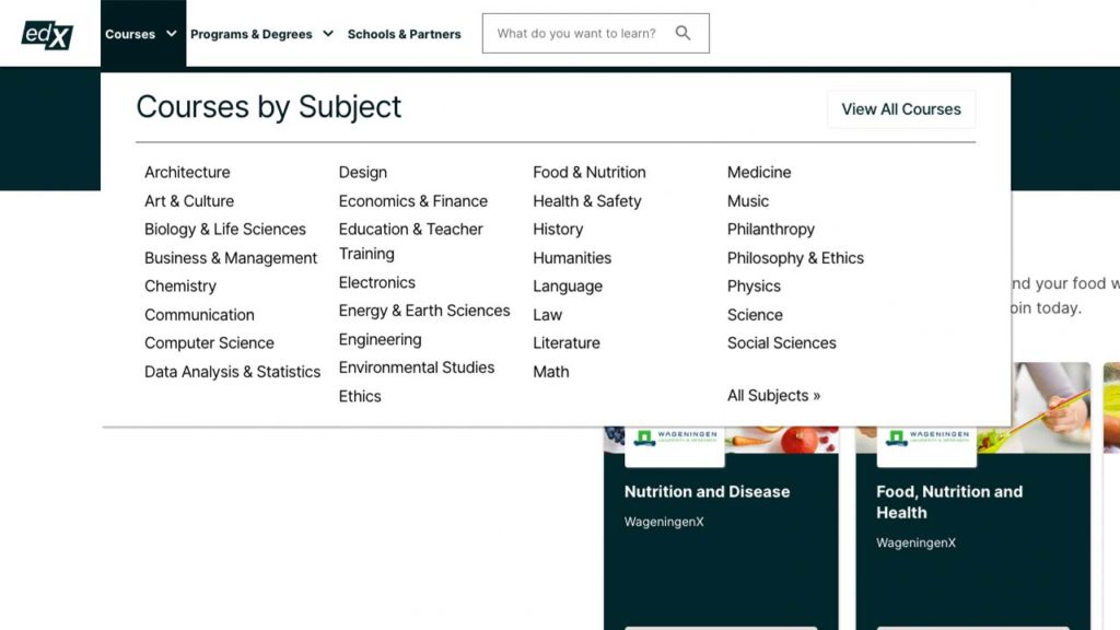 EdX course homepage