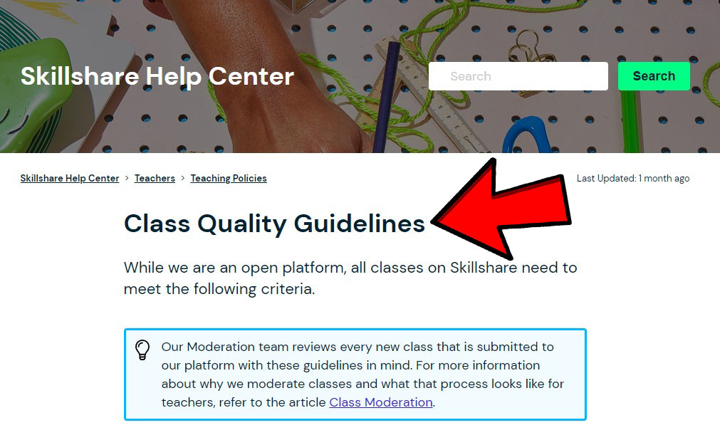 Skillshare Class Quality Guidelines