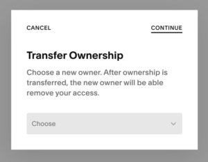Transferring Squarespace website ownership
