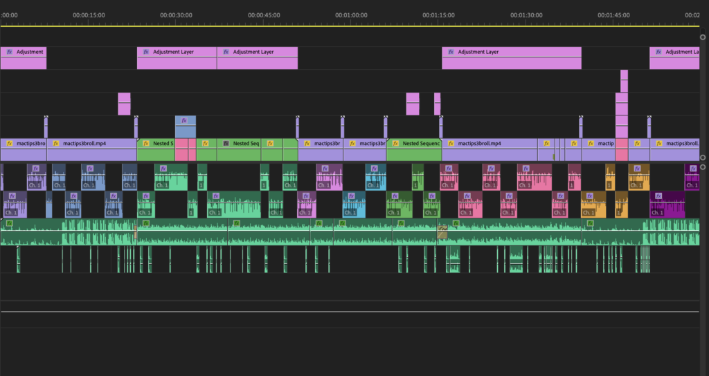 Video timeline with sound design