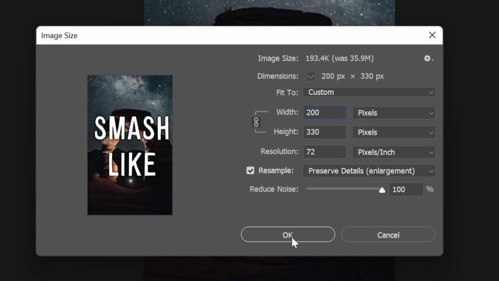 Increasing image size in Photoshop