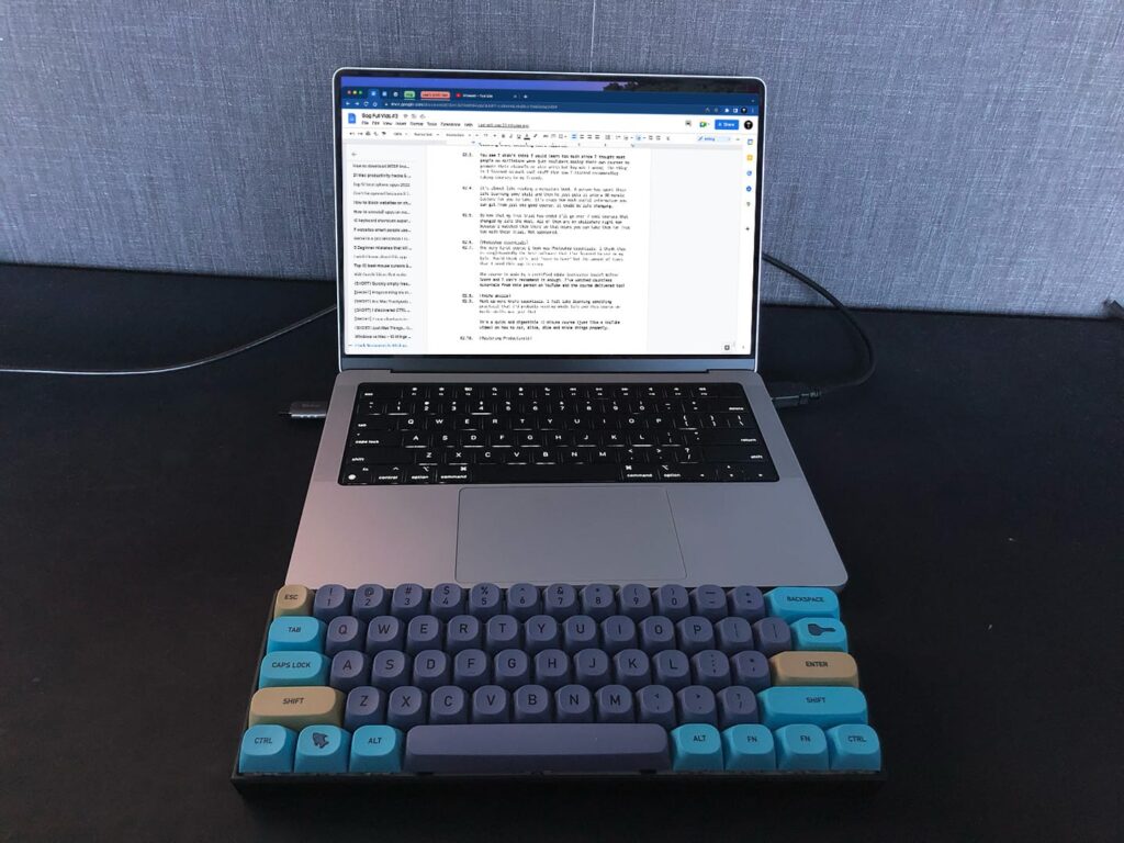 Picture of a MacBook with a YouTube script open