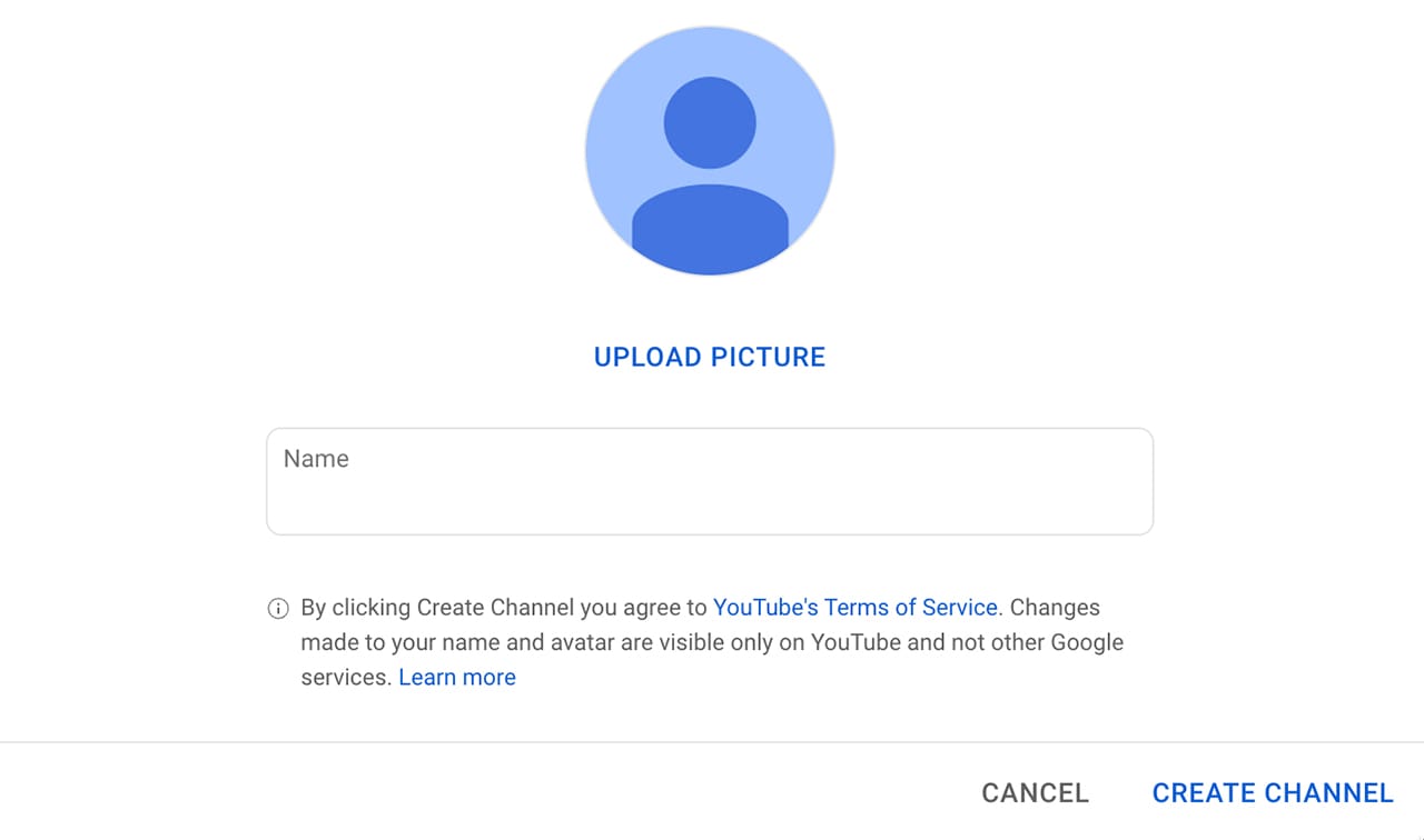 Uploading a YouTube channel image and changing the channel's name