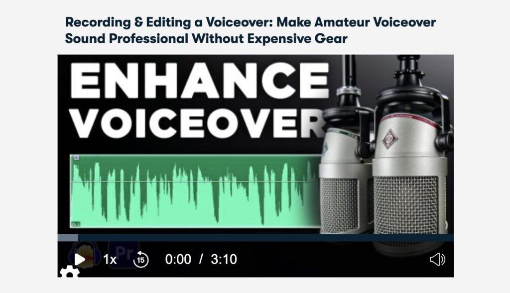 Skillshare course on how to enhance a voice-over