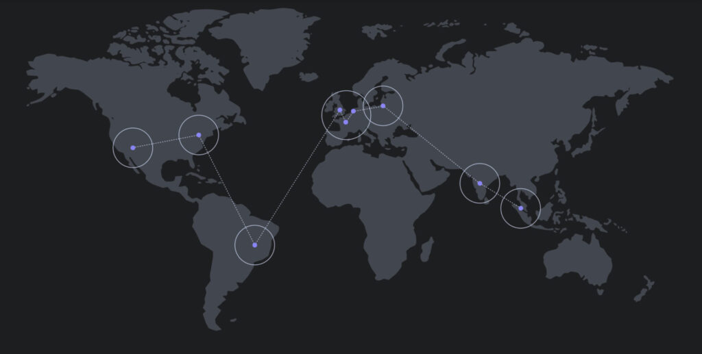 Map of Hostinger server locations