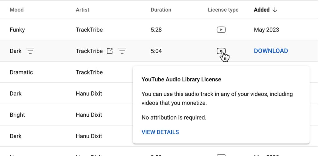 Attribution in YouTube Studio