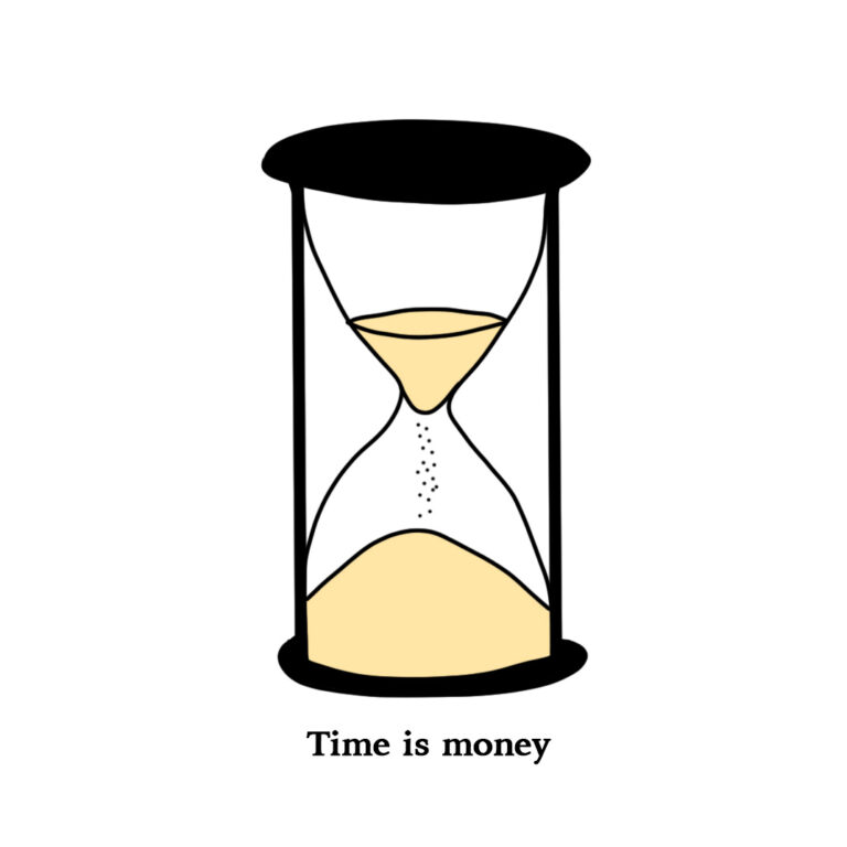 time is money hourglass illustration