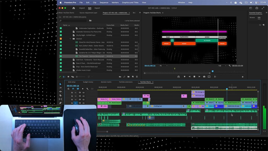 Editing a youTube video in Premiere Pro