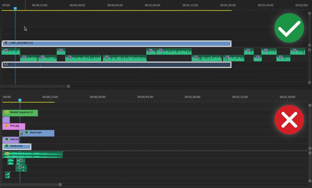 Horizontal editing vs vertical editing