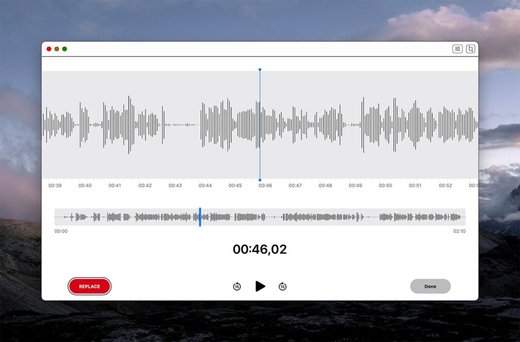 Recording a voiceover in Voice Memos
