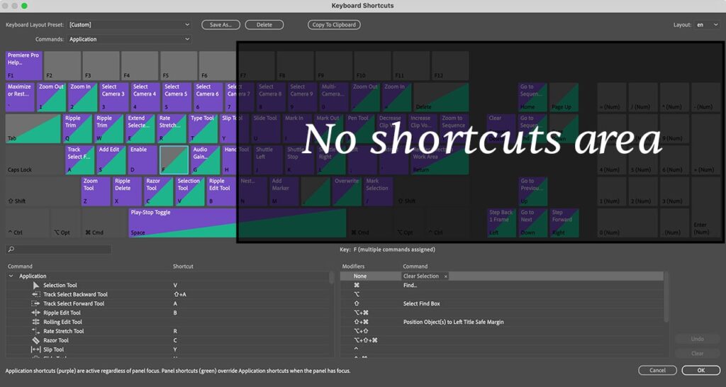 Setting up keyboard shortcuts in video editing software