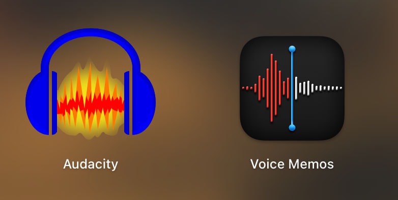 Audacity and Voice Memos apps