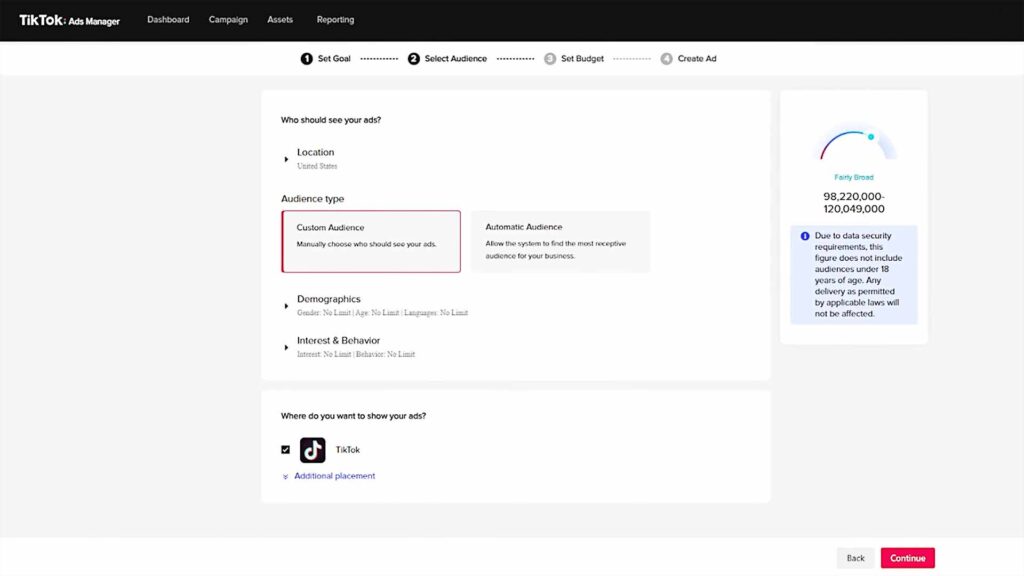 How To Select Target Audience Inside TikTok Ads Manager Account