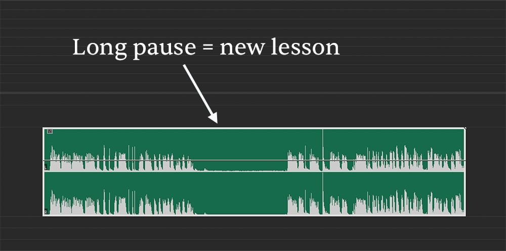 How to separate lessons within one recording session