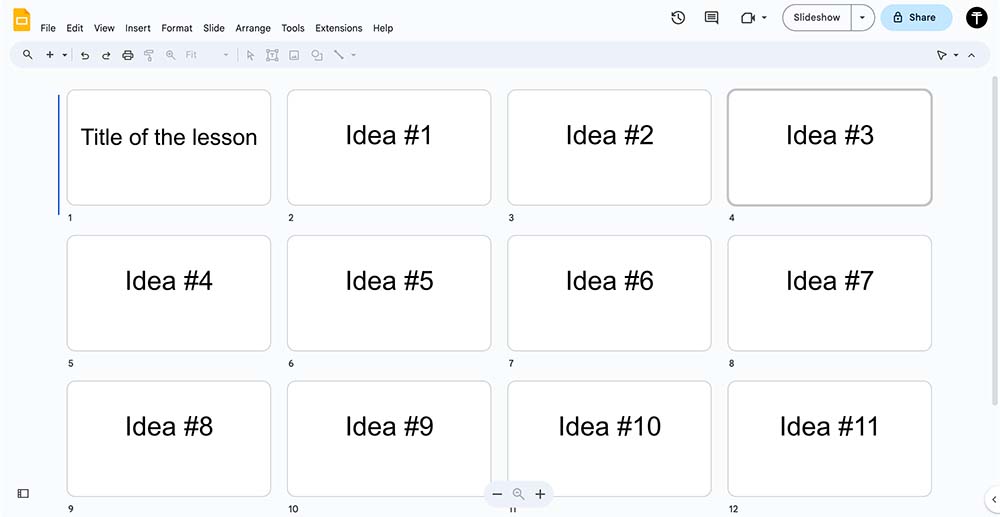 How to structure course slides