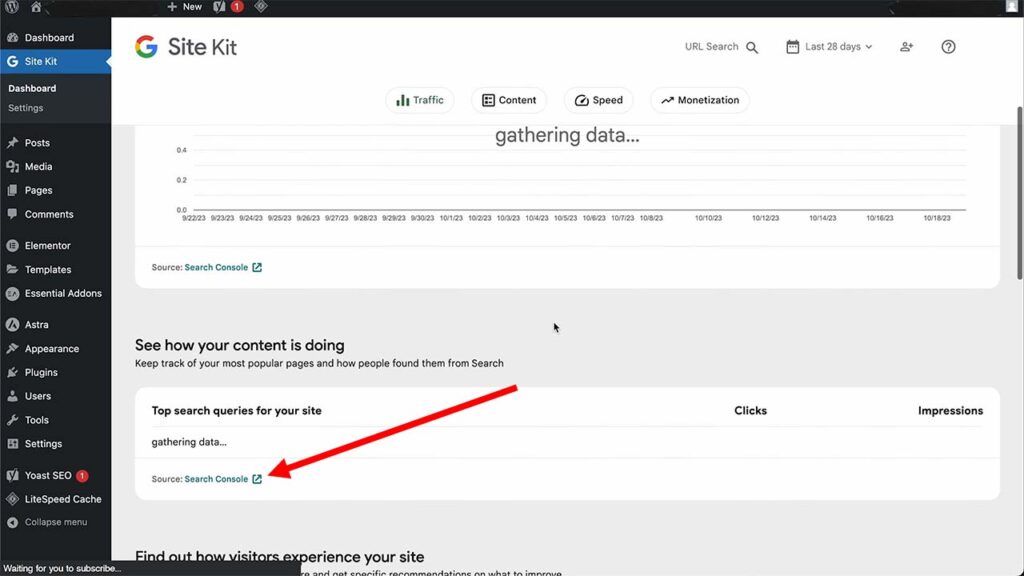 How to get to Google Search Console from WordPress dashboard
