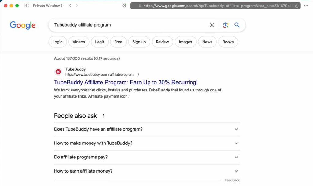How to search for affiliate programs on Google